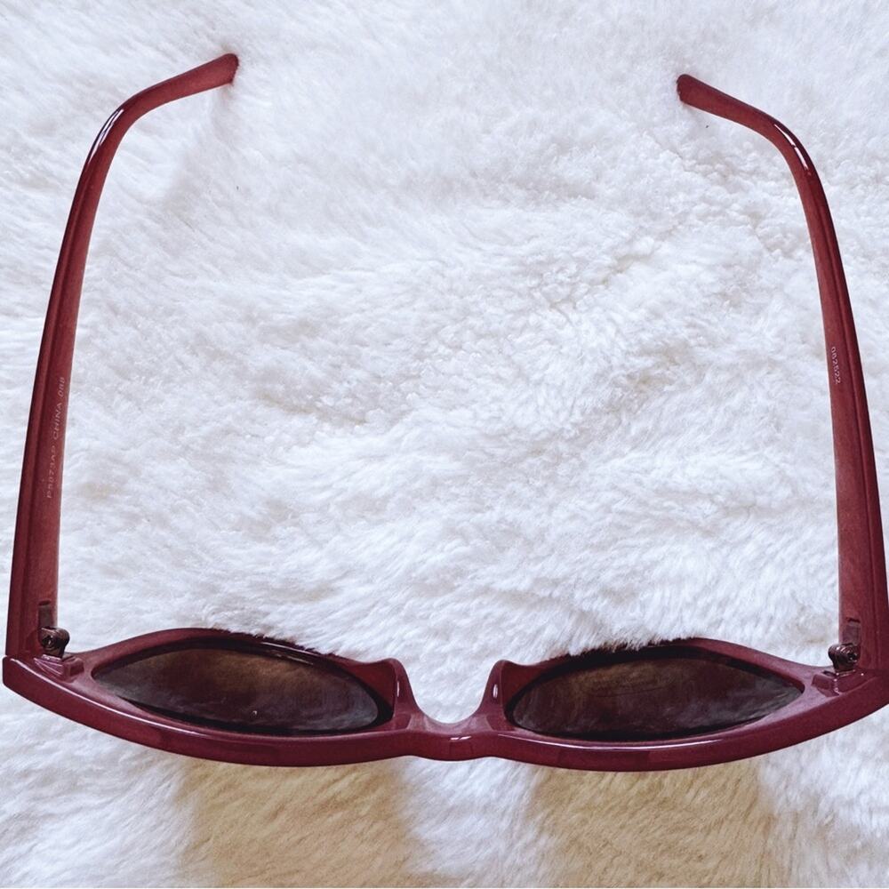 Mina Burgundy Brown Chic Sunglasses - Picture 4 of 12
